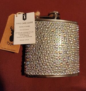 Typo Stainless Steel 6oz Bling Novelty Flask